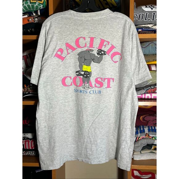 Vintage 80s Rare Pacific Coast Sports Club Gym Tee - Picture 1 of 7